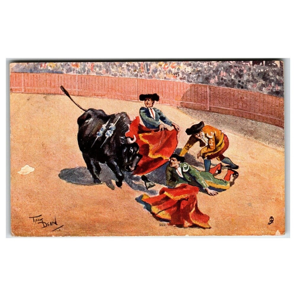 Raphael Tuck Oilette Postcard 6974 "An Anxious Moment" Frank Dean Bullfight